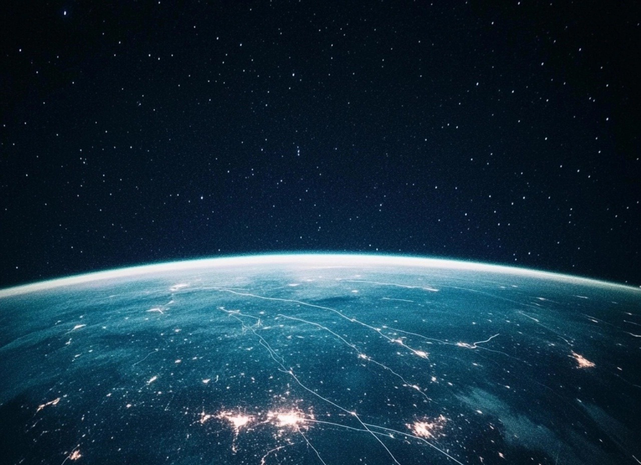 Земята от космоса нощни светлини